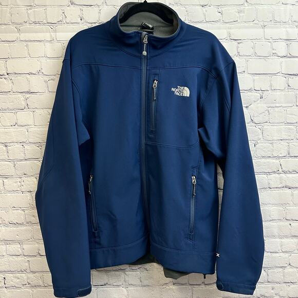 The North Face Apex Bionic Navy Blue Men's Jacket Size Large Soft Shell Full Zip - Picture 1 of 10